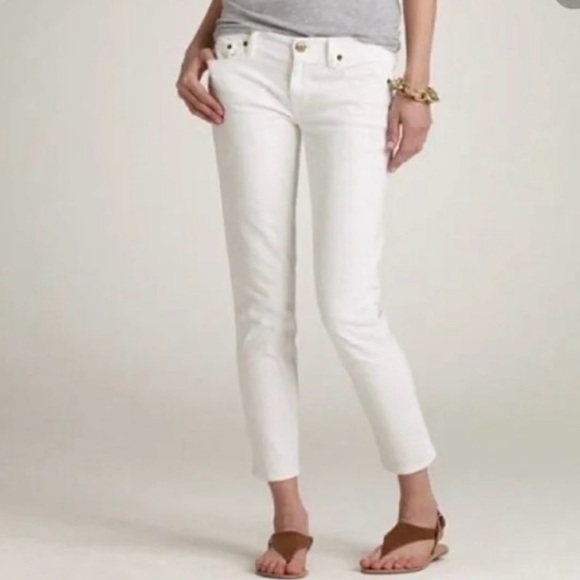 J CREW Cropped matchstick jean in white denim Size 28 - Picture 1 of 5